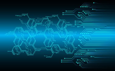 Parlak çizgiler ve bağlantılı noktalarla soyut mavi arkaplan