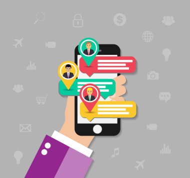 Sosyal medya konsepti. vektör illüstrasyonu