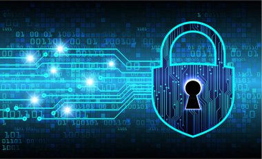 ikili kod ve asma kilit ile soyut arkaplan