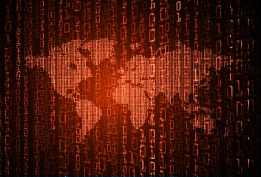 dünya haritalı ikili kod arkaplanı