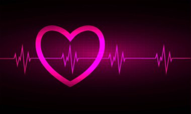 kalp atışı kardiyogram vektör çizimi