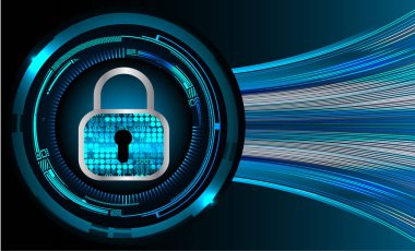 Bir kilit ve internet güvenlik kavramının vektör çizimi