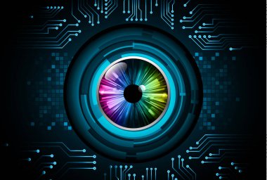 Sanal gerçeklik gözlükleriyle soyut teknoloji arka planı