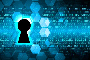 mavi arkaplanda ikili kodlu güvenlik sistemi kavramı