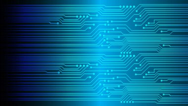 Elektronik mikroçip vektör illüstrasyonlu devre kartı