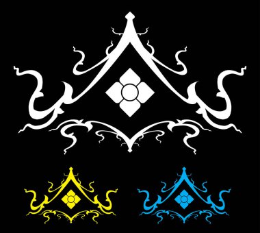 Siyah ve beyaz dekoratif elementlerin vektör çizimi