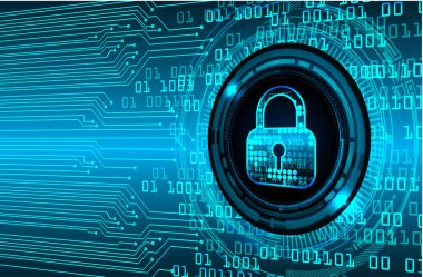 Devre kartındaki güvenlik kilidi, vektör illüstrasyonu