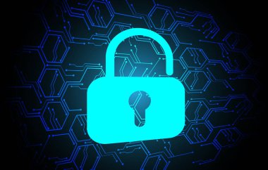 Siyah arkaplanda ikili kodlu güvenlik sistemi kavramı