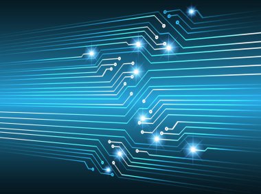 Mavi arkaplanı olan devre kartı