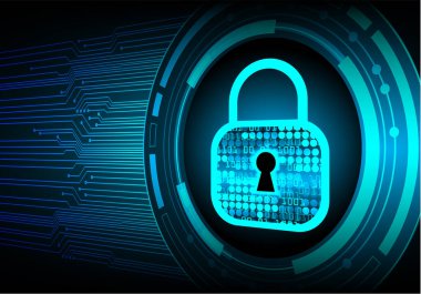 İkili kodlu bir kilidin 3d illüstrasyonu