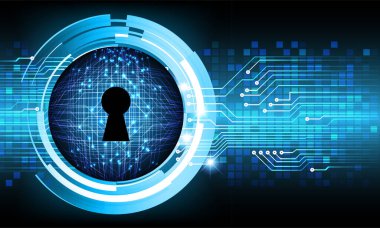 Ekranda asma kilit simgesi olan siber güvenlik kavramı