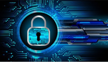 Bilgisayar klavyesindeki güvenlik kilidi, vektör illüstrasyonu