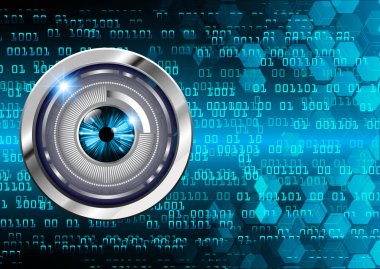 İkili kodlu bir gözün dijital illüstrasyonu