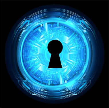 Siyah arkaplandaki bir kilidin vektör çizimi