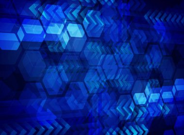 geometrik şekilli soyut mavi arkaplan
