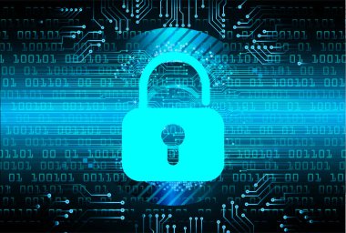 Güvenlik kilidi mavi devre kartında.