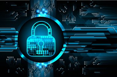 Bir kilit ve devre kartının vektör çizimi