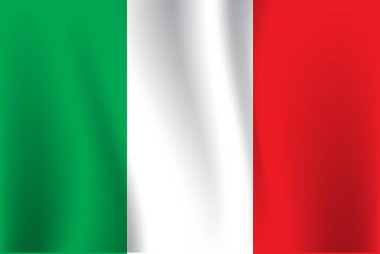 İtalya bayrağı, vektör illüstrasyonu