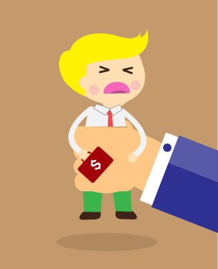 Çantası olan bir iş adamı.