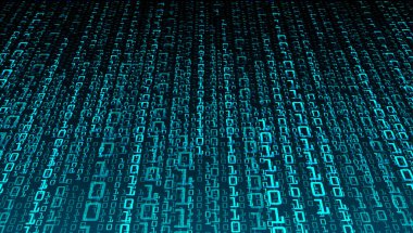 İkili kod ve sayılarla soyut arkaplan