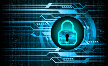 Veri koruması ve dijital teknolojiye sahip siber güvenlik kavramı