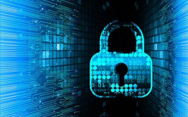 Mavi arkaplandaki ikili bir kodun 3d görüntülenmesi