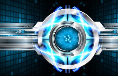 Mavi fütüristik iş geçmişinin dijital bileşimi