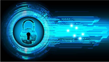 Kilit ve ikili kodun vektör illüstrasyonu