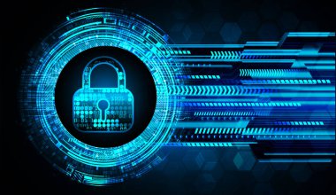 Kilit ve ikili kodun vektör illüstrasyonu