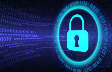 mavi arkaplanda güvenlik kilidi kavramı