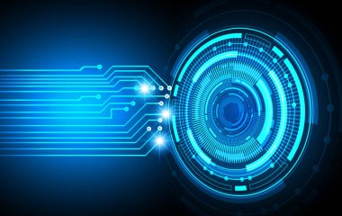 Teknoloji ve iş kavramına sahip soyut mavi arkaplan