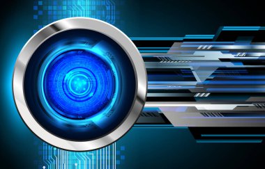 Fütürist elementlerin 3 boyutlu oluşturulduğu soyut mavi teknoloji arkaplanı