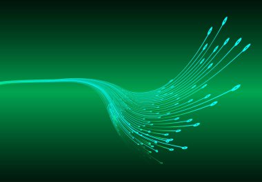 Çizgiler ve dalgalarla soyut yeşil arkaplan