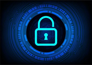 Siyah arkaplandaki bir kilidin vektör çizimi