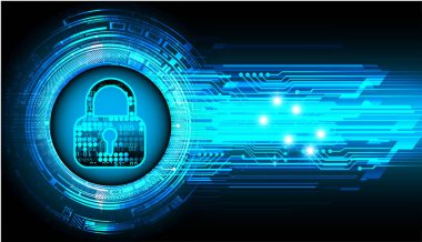 Kilit ve ikili kodun vektör illüstrasyonu