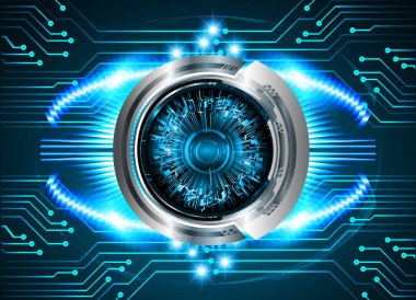 ikili kod ve devre ile soyut mavi arkaplan