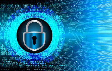 Arka planda ikili kodlu dijital güvenlik kavramı