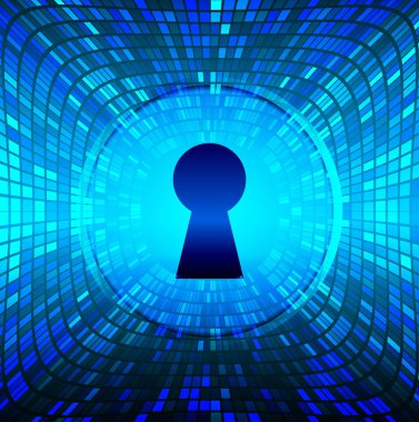 Parlayan bir cam ve mavi işareti olan soyut bir arkaplan