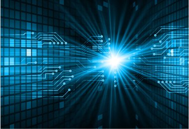 Mavi devre kartı ile soyut arkaplan