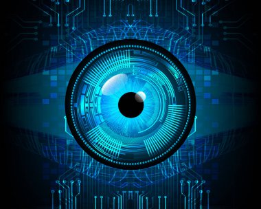 Geleceğin gözü. Fütürist teknoloji konsepti. vektör illüstrasyonu