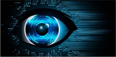 Sanal ekranlı mavi göz. vektör illüstrasyonu