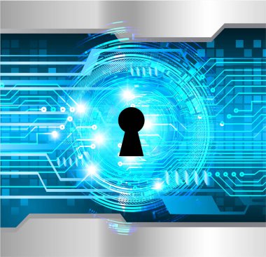 asma kilit ve devre kartı ile güvenlik sistemi kavramı