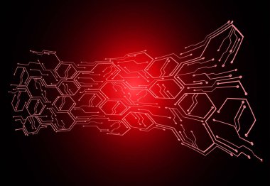 Parlak altıgen çizgileri ve metnin için alanı olan soyut bir arkaplan. vektör illüstrasyonu