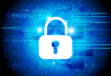 Bir kilit simgesinin vektör illüstrasyonu