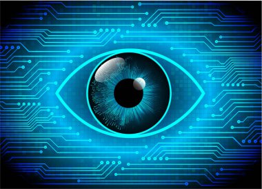 Dijital görünümlü mavi göz