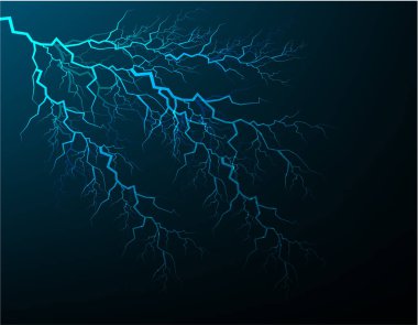 Karanlık arka planda yıldırım ve şimşekler