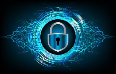 Mavi arkaplanda siber güvenlik kavramı