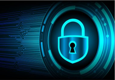 Kilit ve ikili kodun vektör illüstrasyonu