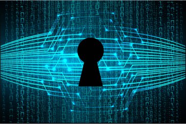 İnternetteki anahtar ağ simgesi, vektör illüstrasyonu