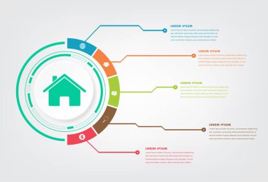 Bilgi grafik tasarımının vektör illüstrasyonu